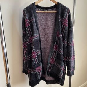 1 State long open cardigan